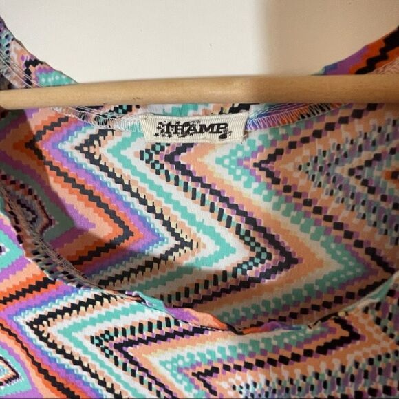 Chevron sorbet colors high low blouse XS - Picture 4 of 7